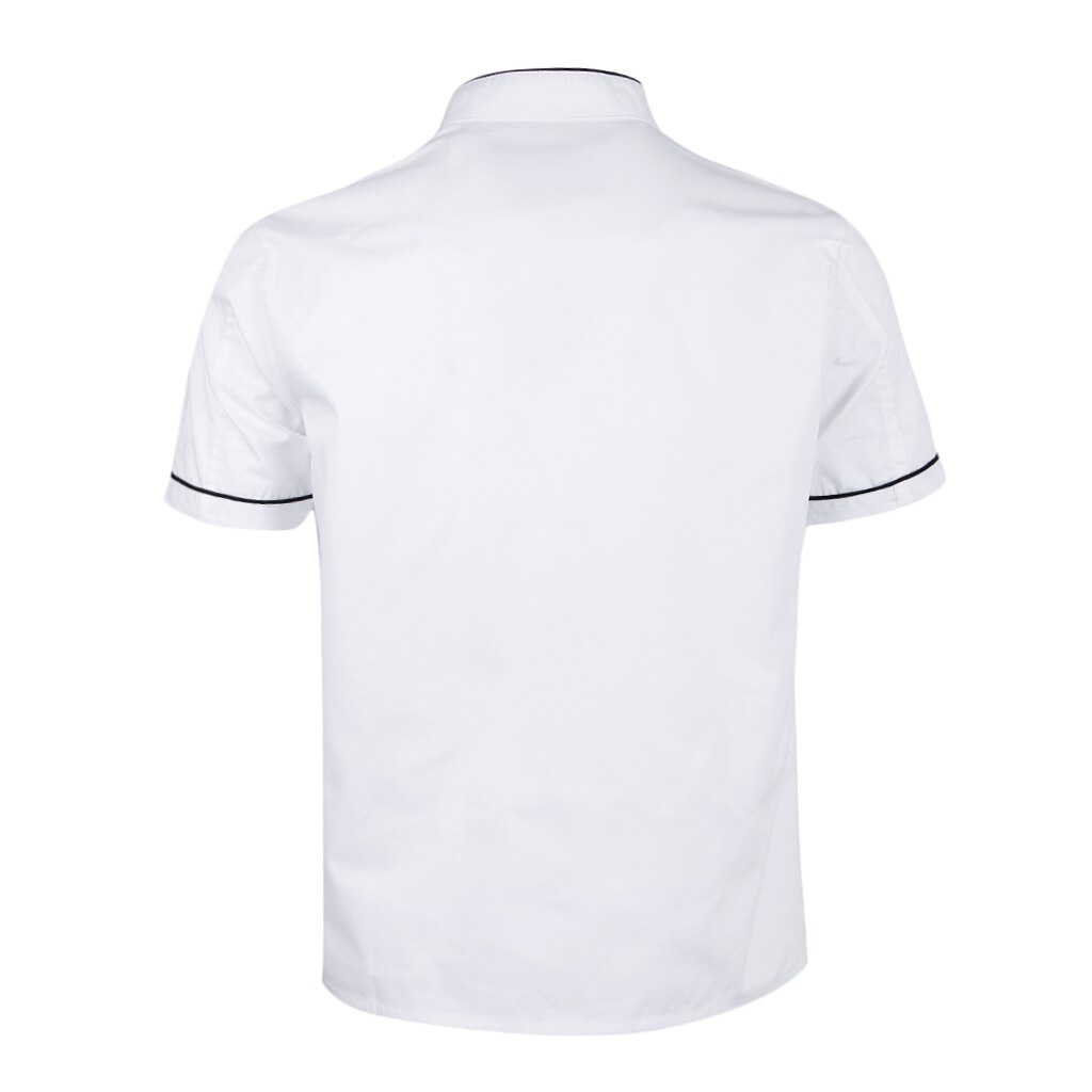 Kvinder mænd slidstærk kokkejakke frakke dobbeltradet hotelkøkken sommer tynd tjener unisex uniform kortærmet kokketøj m  - 2xl