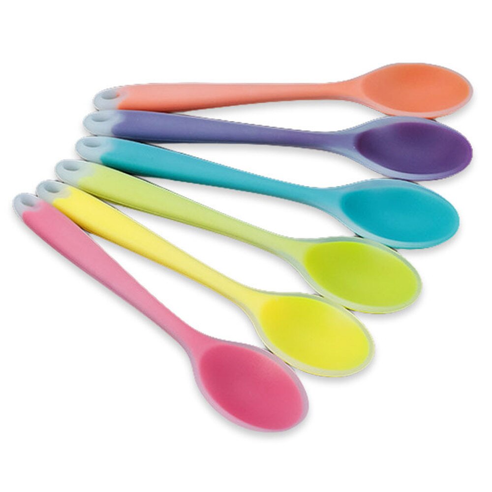 Gâteau beurre spatule Silicone cuillère cuillère à mélanger ustensiles de cuisine à Long manche vaisselle cuisine soupe cuillères mélangeur outils de cuisson