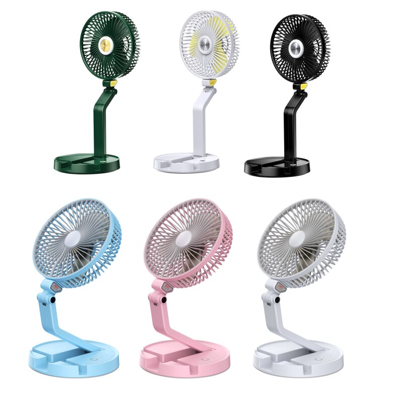 2600mAh/5200mAh Mini Portable Folding Table Lamp Fan USB Charging Table Light Fan Three Gears Wind Telescopic Fan