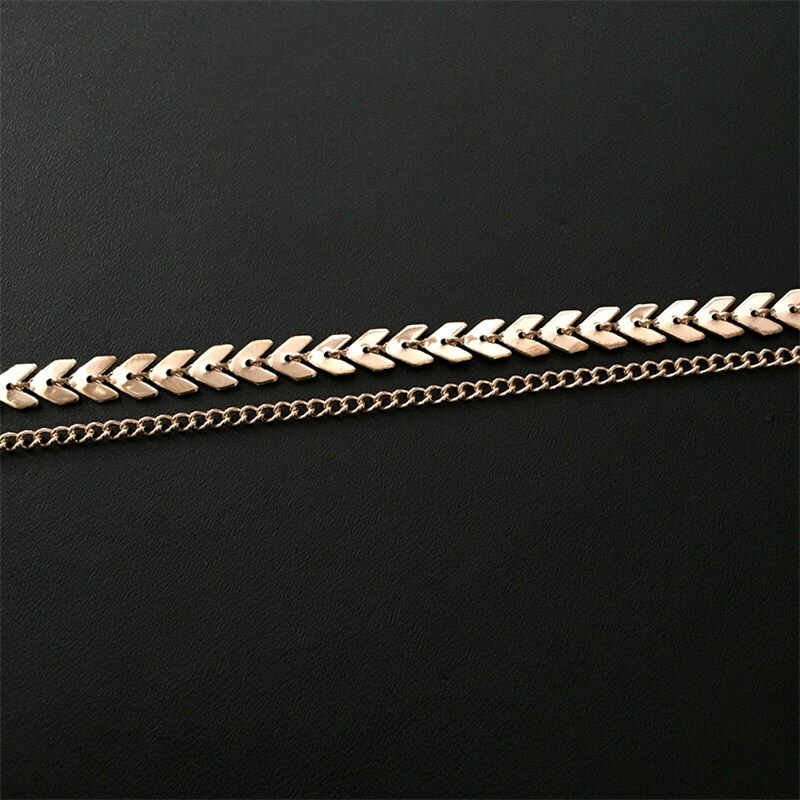 Multi Arrow Choker Ketting Vrouwen Twee Lagen Kettingen Goud Kleur Fishbone Vliegtuig Vliegtuig Ketting Chocker Hals