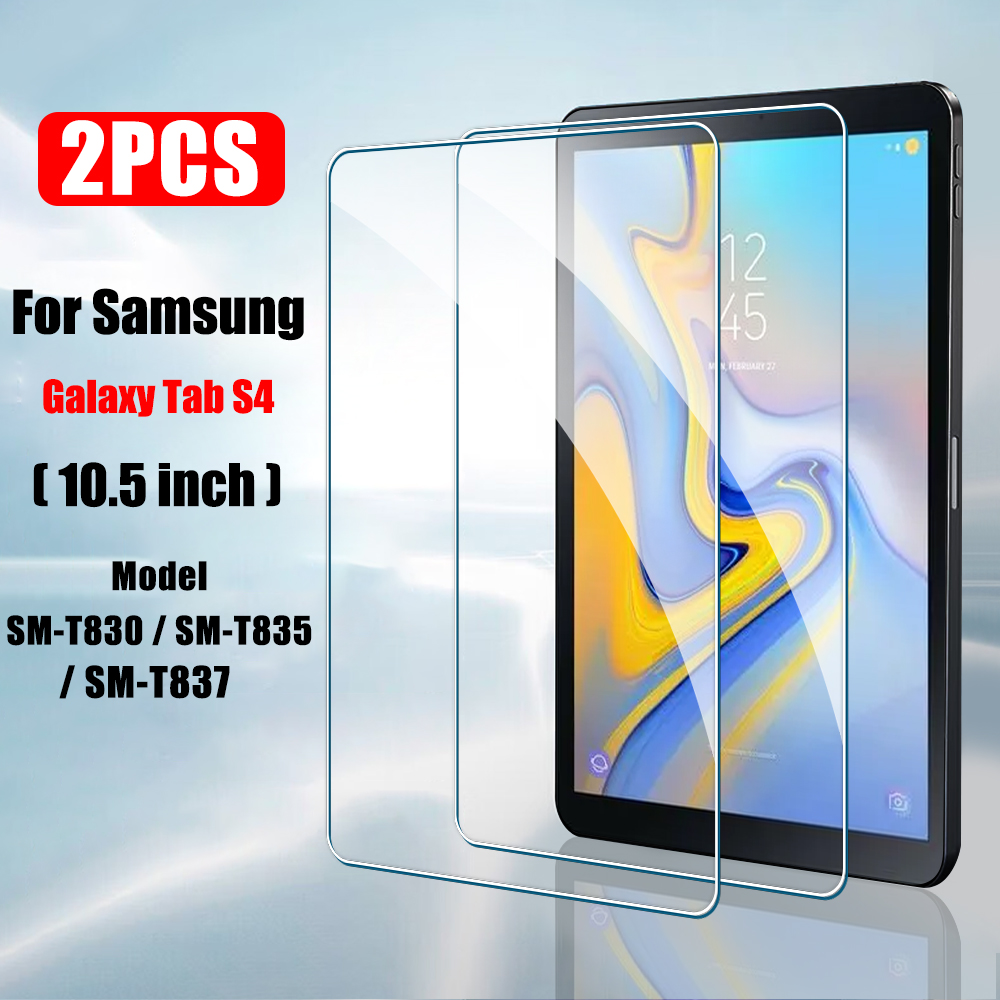 Protector de pantalla de vidrio templado para Samsung Galaxy Tab S6 Lite, S7 Fe Plus, S8 Ultra, A7 Lite, A8, S4, S5e, 2 unidades: Plata