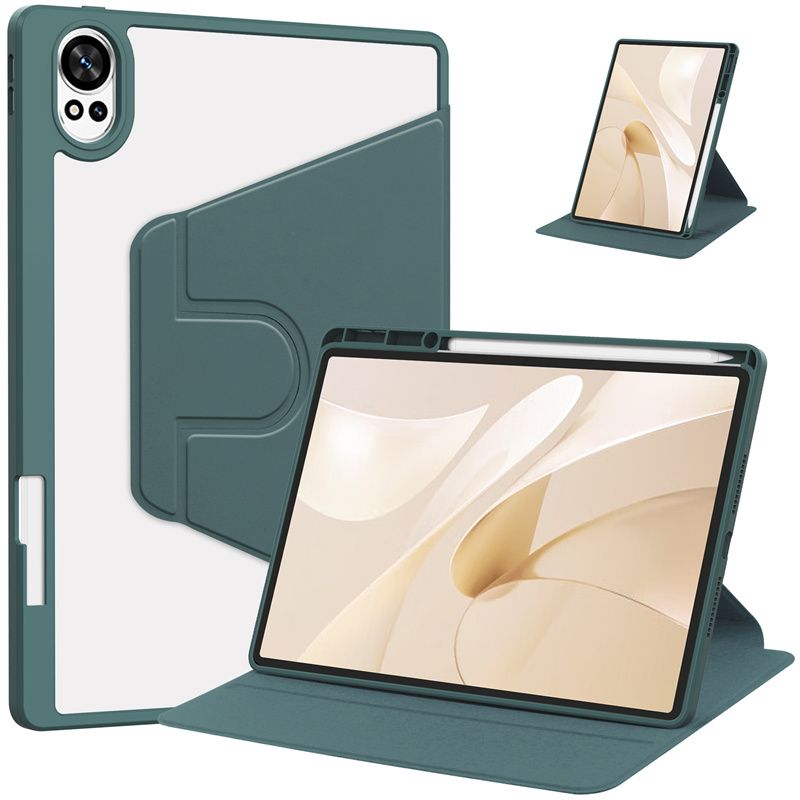 For Huawei MatePad 12x Case with Pen Holder 360 Rotating Acrylic Clear Hard Tablet Coque For MatePad 12 X Air 12 inch Case: eleven / green