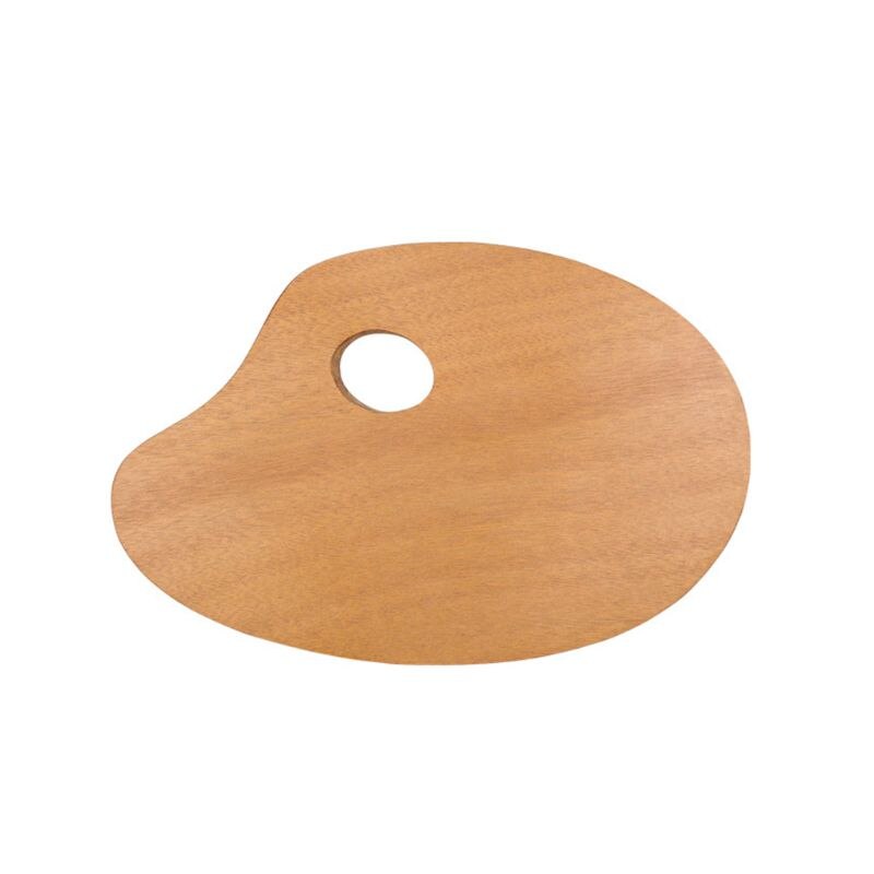 Paleta de pintura al óleo ovalada sellada, bonita y duradera, acrílica, de madera sólida, herramientas para pintar Arte Simple, tablero de Color: S