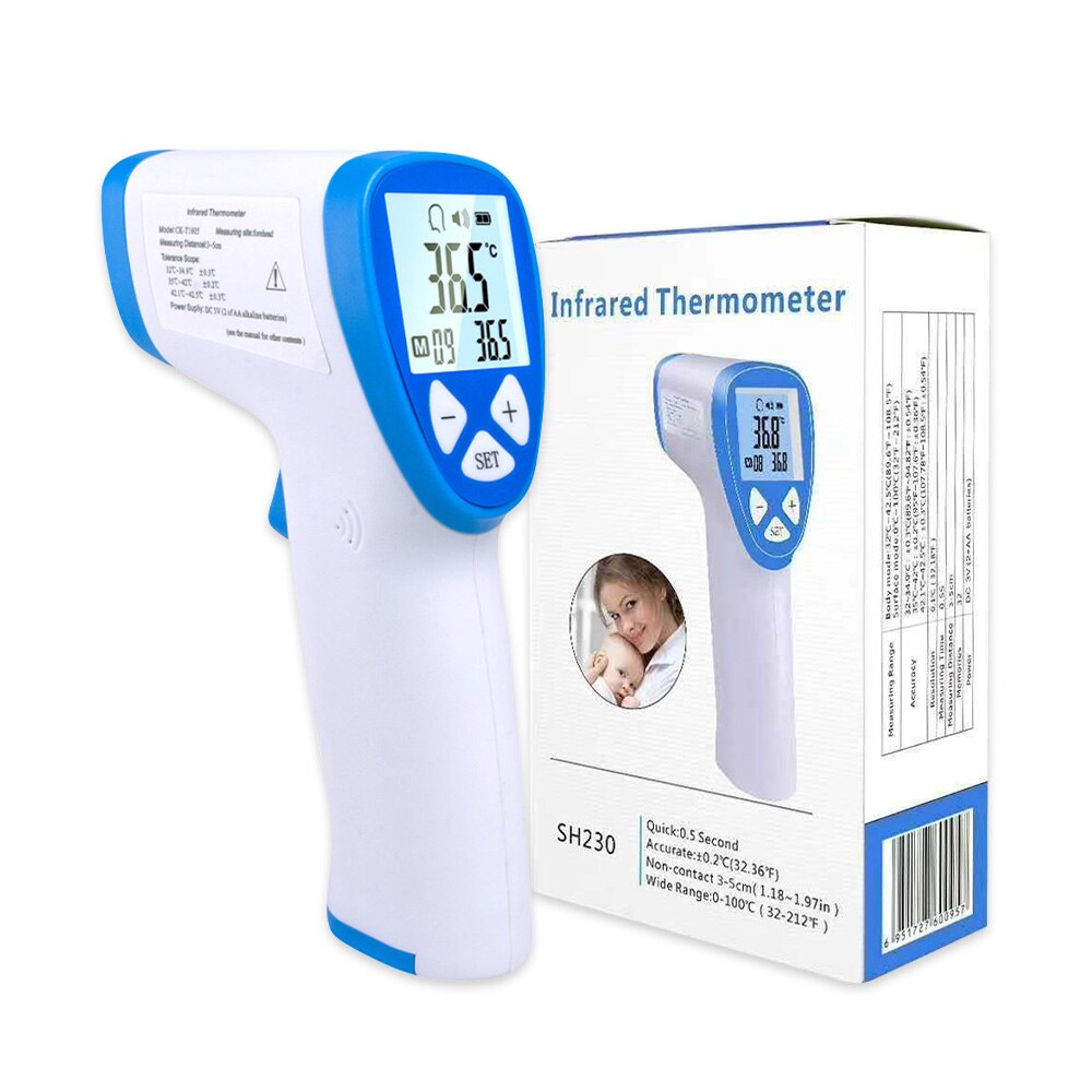 Infrared Thermometer Digital Non-Contact Ear Forehead Temperature Digital LCD Backlight Body termometro infrarrojo infravermelh: Default Title