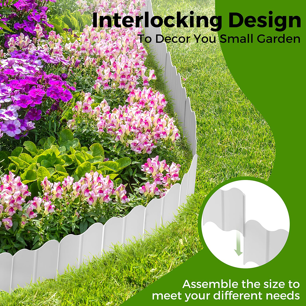 Garden Edging Borders Grass Lawn Fence Path Patio Interlocking Decorative Outdoor Barrier Landscape Edging for Yard Garden