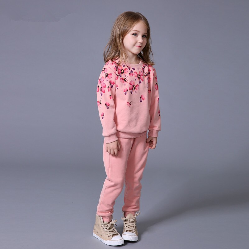 Girls Clothing Sets Spring Autumn Girl Sport Suits Floral Kids Suit Casual Tracksuit For Kids Children Clothing 2-8T