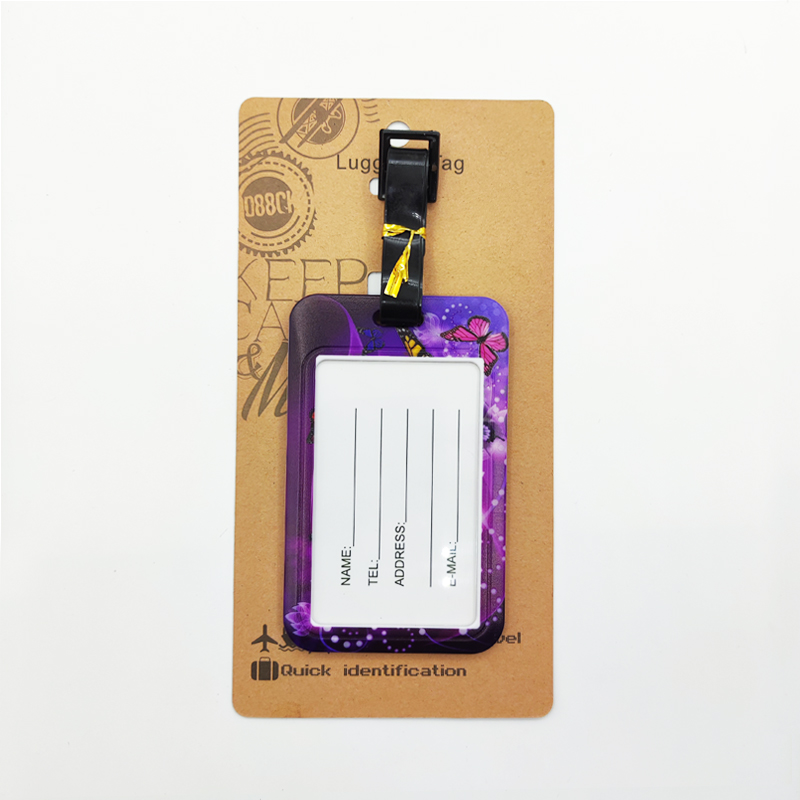 Etiqueta de equipaje de mariposa para mujer, etiqueta de equipaje de viaje para niñas, soporte de dirección de identificación, equipaje de embarque, billete de maleta portátil