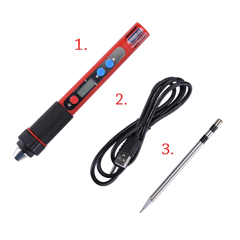 Lcd digital justerbar temperatur usb loddejern 5v 10w bærbare blyfri posesvejsning værktøjer