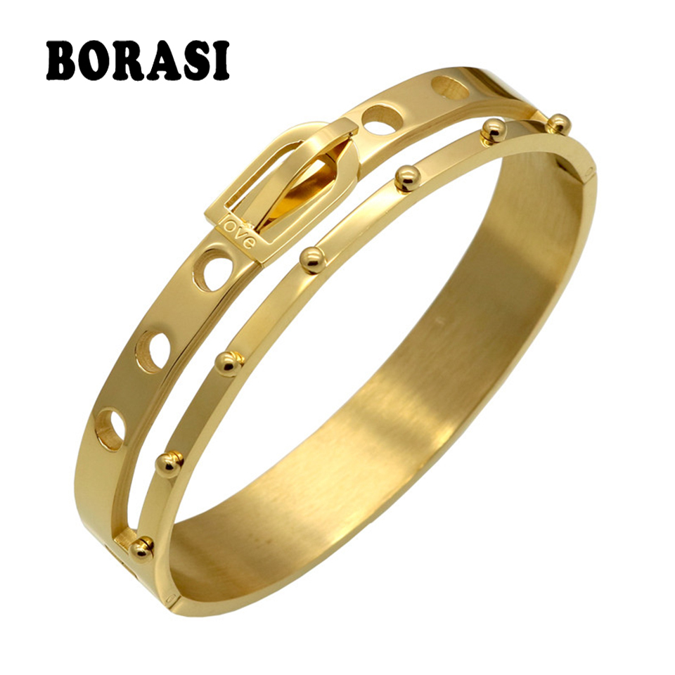 Borasi brand bæltespænde brede manchet armbånd & armbånd armbånd kærlighed guldfarve armbånd til kvinder manchette smykker