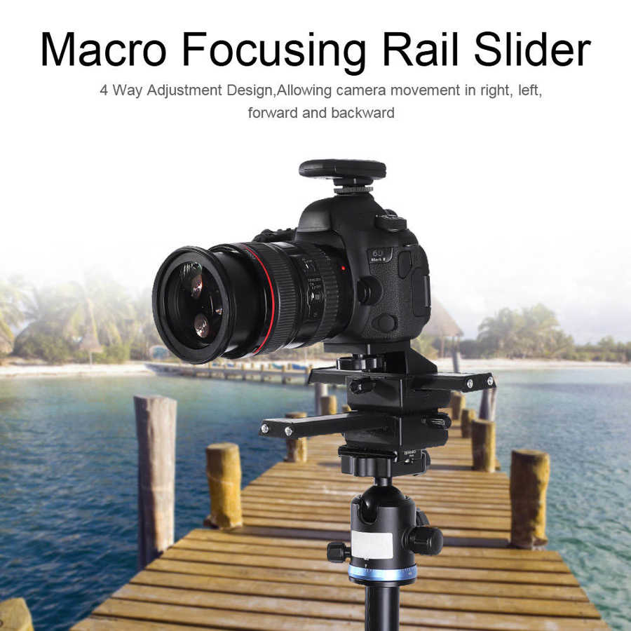 Camera Rail Slider dslr camera 4 Way Macro Focusing Rail Slider with 1/4" Mounting Screw for Close-up Shooting dolly