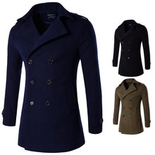 wollen jas voor mannen Herfst Winter Casual dikke double-breasted jassen wollen jas windjack voor mannen 4XL