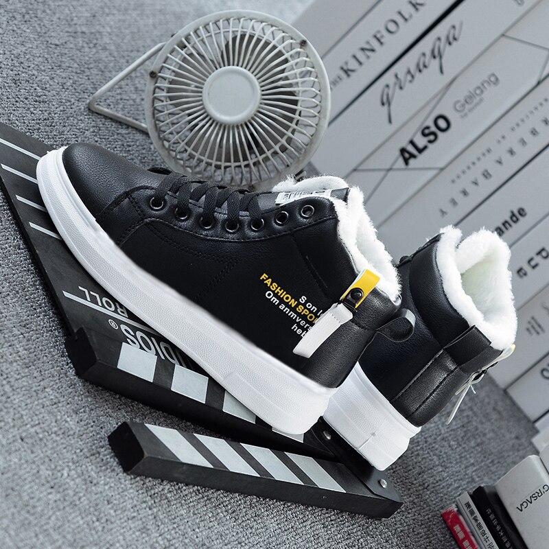 Winter Boots Women Ankle Boots Warm Winter Woman Shoes Sneakers Flats Lace Up Ladies Shoes Women Short Snow Boots: black / 39