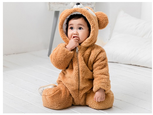 Kinderen cartoon jumpsuit pyjama leuke dier outfit baby kleding in de winter thuis outfit baby kleding in de winter: Oranje / 18m