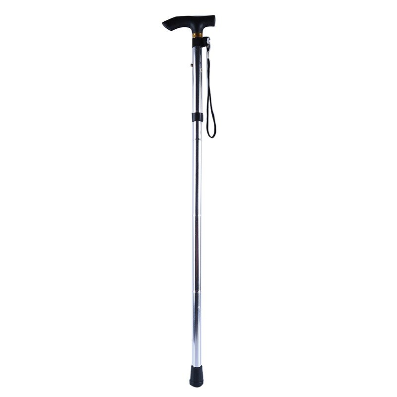 Walking Stick Hiking Trekking Poles Trail Ultralight 4 Section Adjustable Canes Aluminum Alloy Folding Walking Stick: B silver