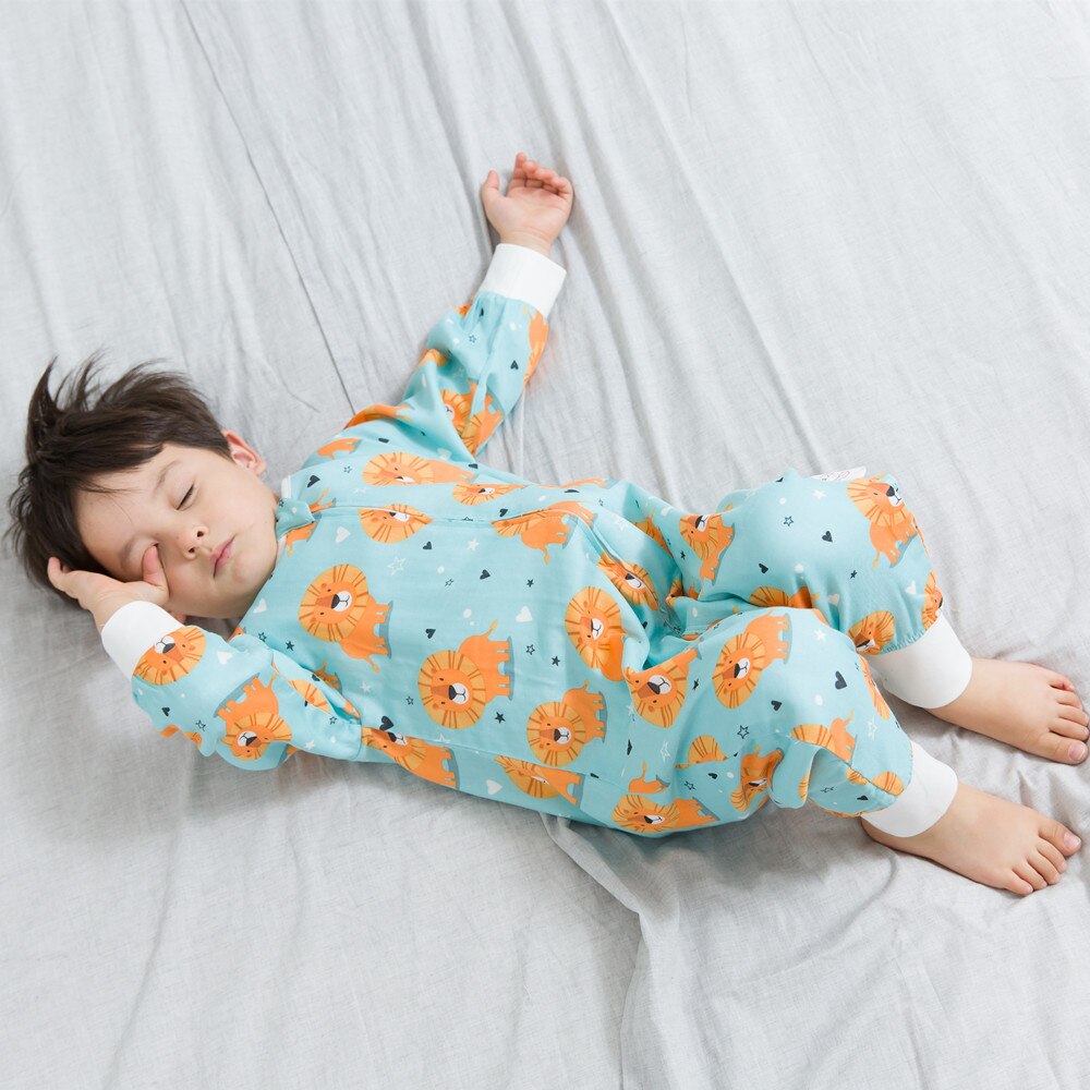 4 Layer Slaapzak Kids Eeved Bamboe Katoen Split-Been Slaapzak Voor Zuigelingen Peuters Wearable Deken Envelop Meisjes jongens