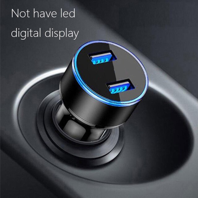 4,8 EIN Dual USB Auto Ladegerät QC 3,0 LED Anzeige Telefon Ladegerät Für Samsung Xiaomi Für iphone 12 11 X praktisch Adapter Auto-Ladegerät: Schwarz nicht LED