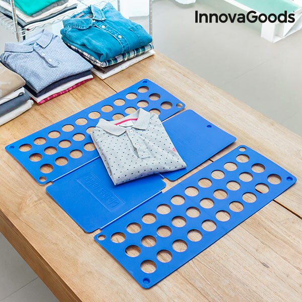 InnovaGoods Doblador de Ropa Adulto y Niño Hogar Con Sencillos Movimientos Tabla Doblar Ordenar Camisetas Jerséis Vestidos Pantalones Blusas Chaquetas Sábanas Toalla Organizador Separador Camisetas Plegador ropa