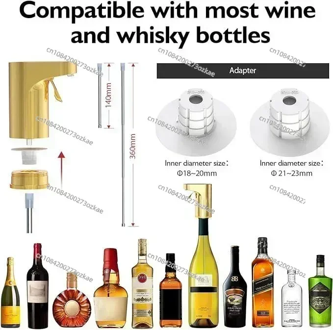 Mini decantador de vino automático portátil, aireador de vino eléctrico y dispensador de vino, novedad de 2024