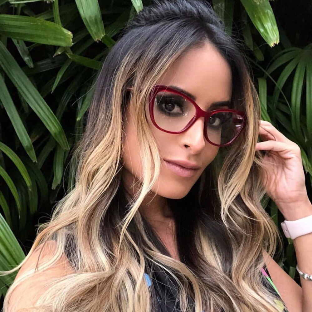 MARC Frame Eyeglass Clear lens Women Cat eye Square Glasses Resin Transparent Eyewear Personality Purple 95185 1