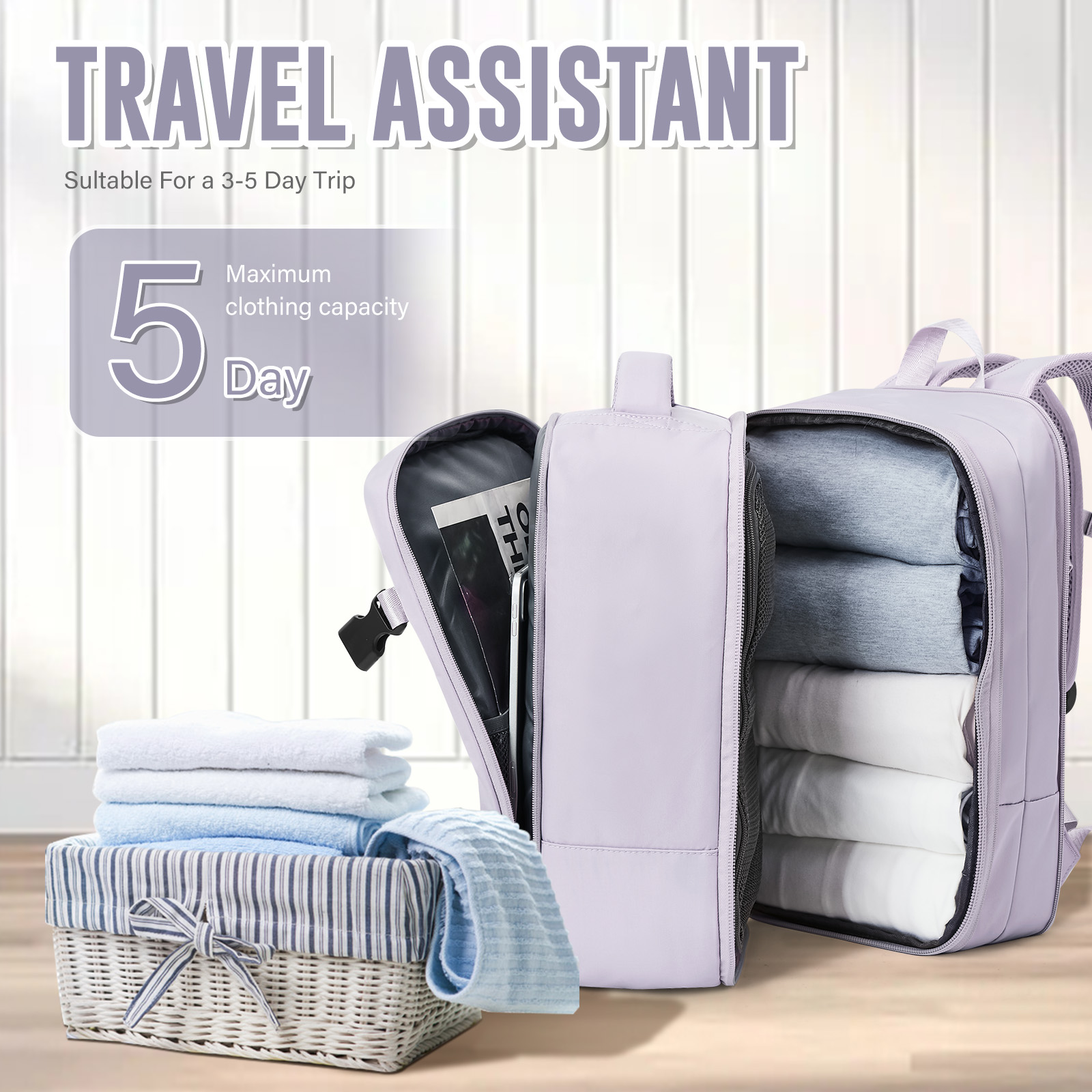 Grote reisrugzak Vacuümcompressierugzak voor dames Reizen Carry on Business Day, Ryanair-rugzak 40x20x25 reistas