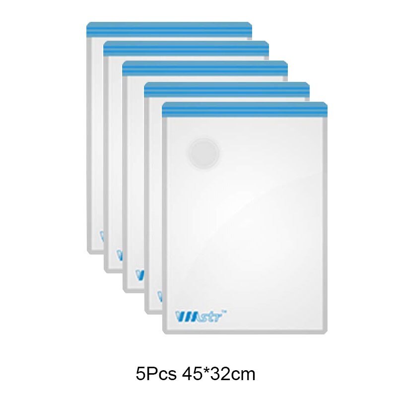 Mini Automatic Vacuum Compressor Pump USB Electric Air Extractor for Vaccum Compression Bag Clothes Food Space Saver Storage Bag: 5pcs-45x32cm-Clothes