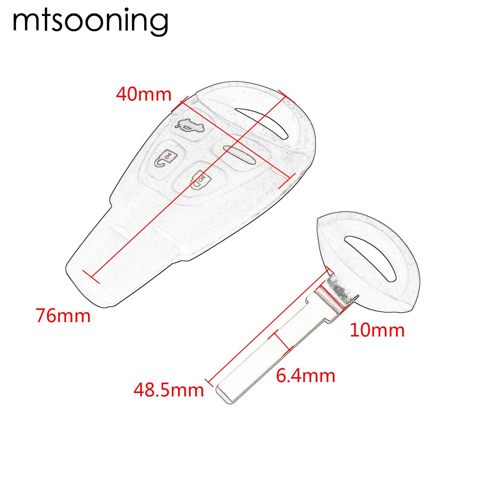 Mtsooning Afstandsbediening Sleutel Shell Fob Case 4 Knoppen Vervanging Voor Saab 9-3 Sport Sedan sport Combi Wagon