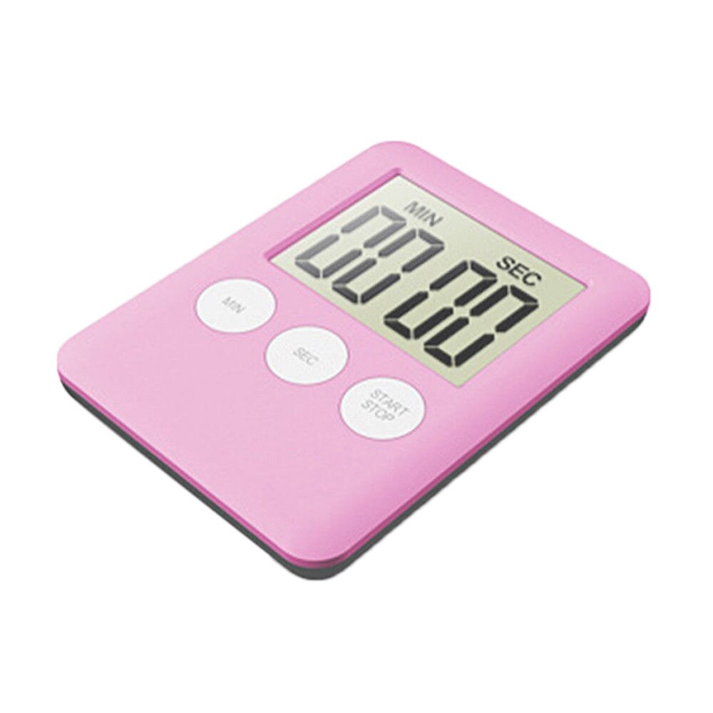 Magnet Kitchen Cooking Timers LCD Digital Screen Kitchen Timer Square Cooking Timer Count Up Countdown Alarm #Y5: Pink