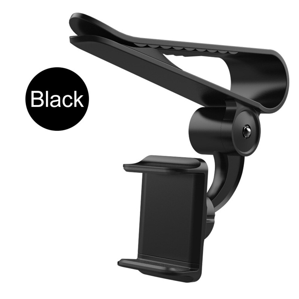 US Car Sun Visor Clip Mount GPS Mobile Phone Holder Stand Bracket 360° Rotatable: black
