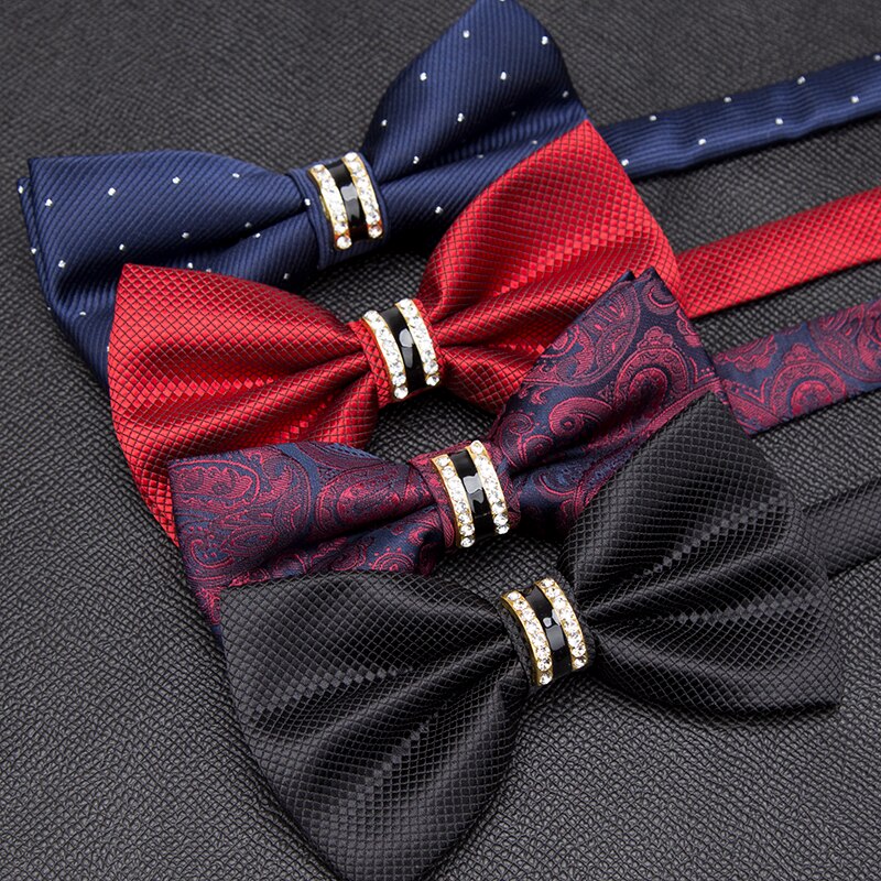 Men Luxurious Bowtie Groom Solid Dot Cravat Gravata Butterfly Wedding Bow Ties Male Accessories for Mens Tie