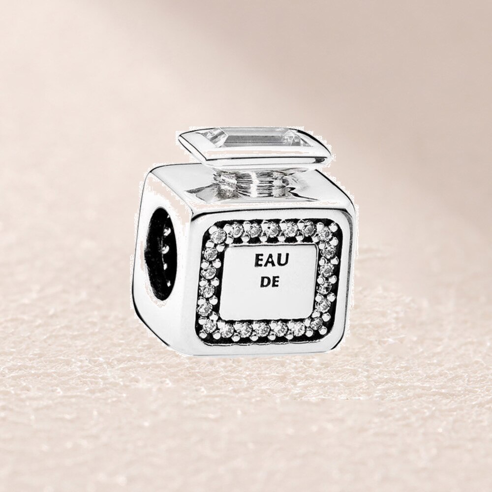 Popular 100% 925 Sterling Silver Rose Gold Charm Beads20 Original Jewellery For Women Party Wedding: 791889CZ