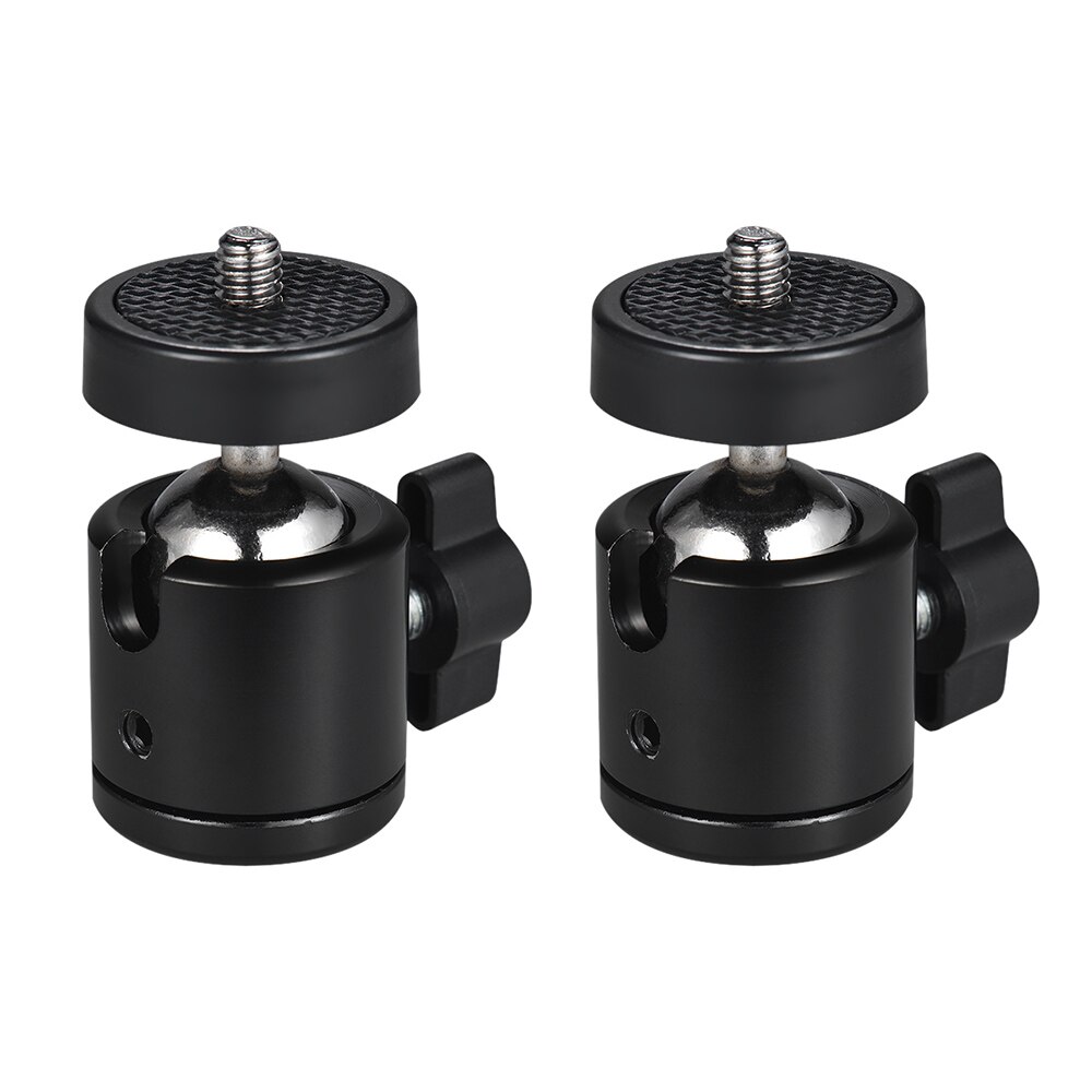 2 pcs 360 Gradi di Rotazione Girevole Mini Testa A Sfera Treppiedi w/1/4 "A Vite Filo di Base di Montaggio per DLSR Videocamera Portatile Della Macchina Fotografica HA CONDOTTO LA Luce Staffa