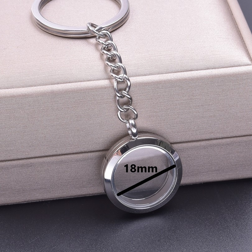 5 teile/los 10-40mm Edelstahl Männer Glas Bild Reliquien Medaillon Anhänger Schlüssel bund DIY Frauen Erinnerung Medaillon Schlüssel Ring Schmuck: Champagner