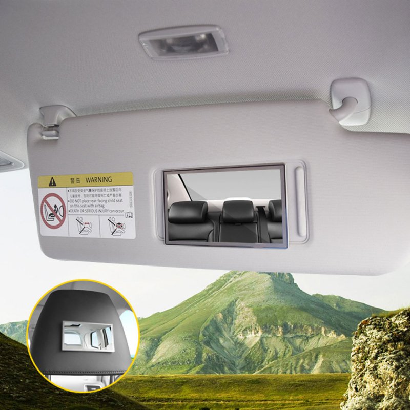Auto binnenspiegel zelfklevende achterkant roestvrij staal vizier decoratieve make-up cosmetische spiegels