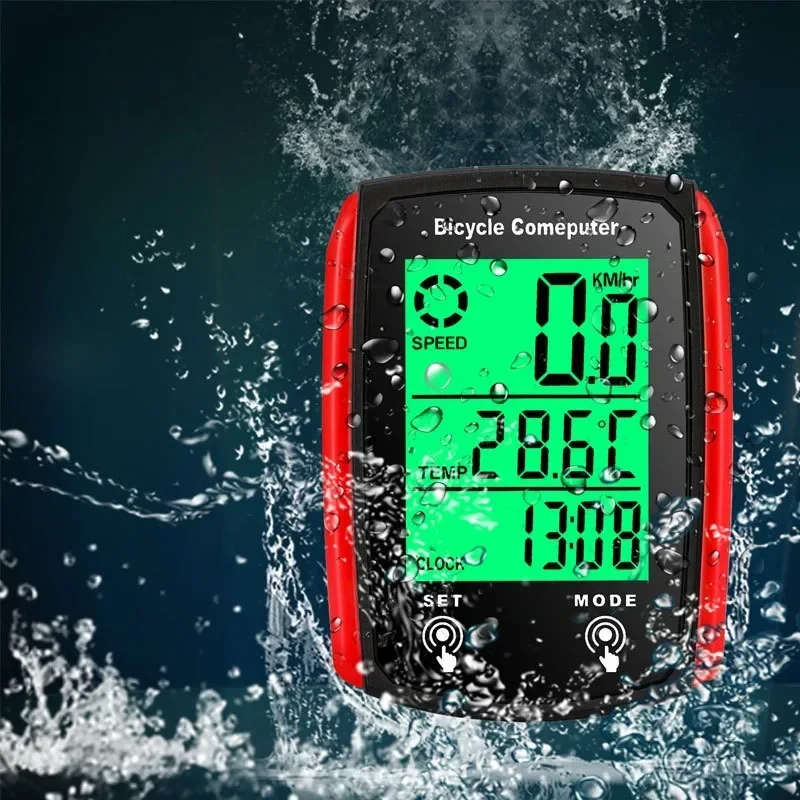 Wired Bike Computer 19 Functions Touch Bike Speedometer Odometer Waterproof Bicycle Computer with Backlight: Yellow