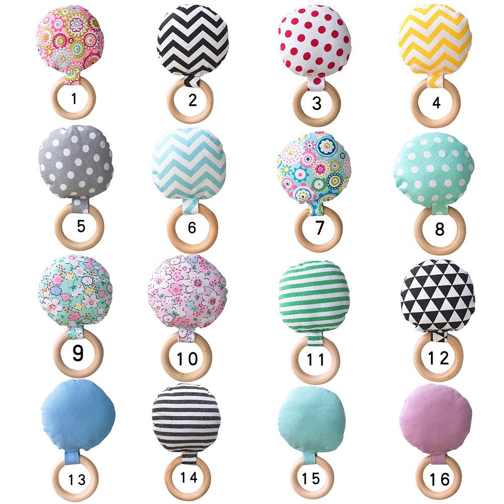 Gestreepte Dot Houten Ring Baby Ronde Bijtring Kinderziektes Speelgoed Veilig Chew Douche