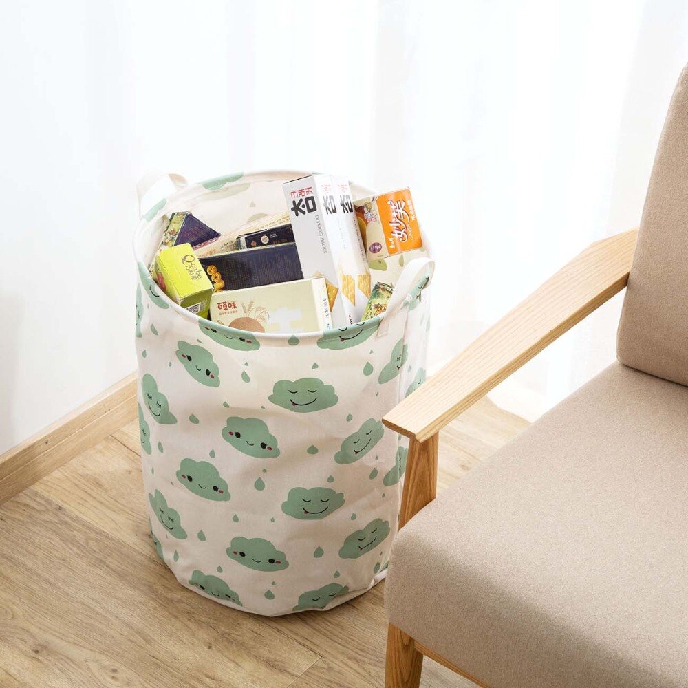 Große Leinen Wäschekorb Tasche freundlicher Spielzeug Organizer Kasten Klapp Schmutzige Kleidung Lagerung Korb Wolke Gedruckt Wäsche Korb