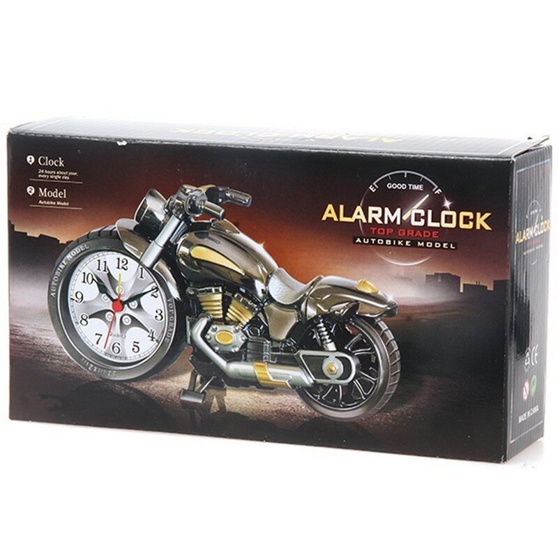 Goldene Motorrad Wecker bilden Kreative retro Eingerichtet Hause Motorrad Uhr
