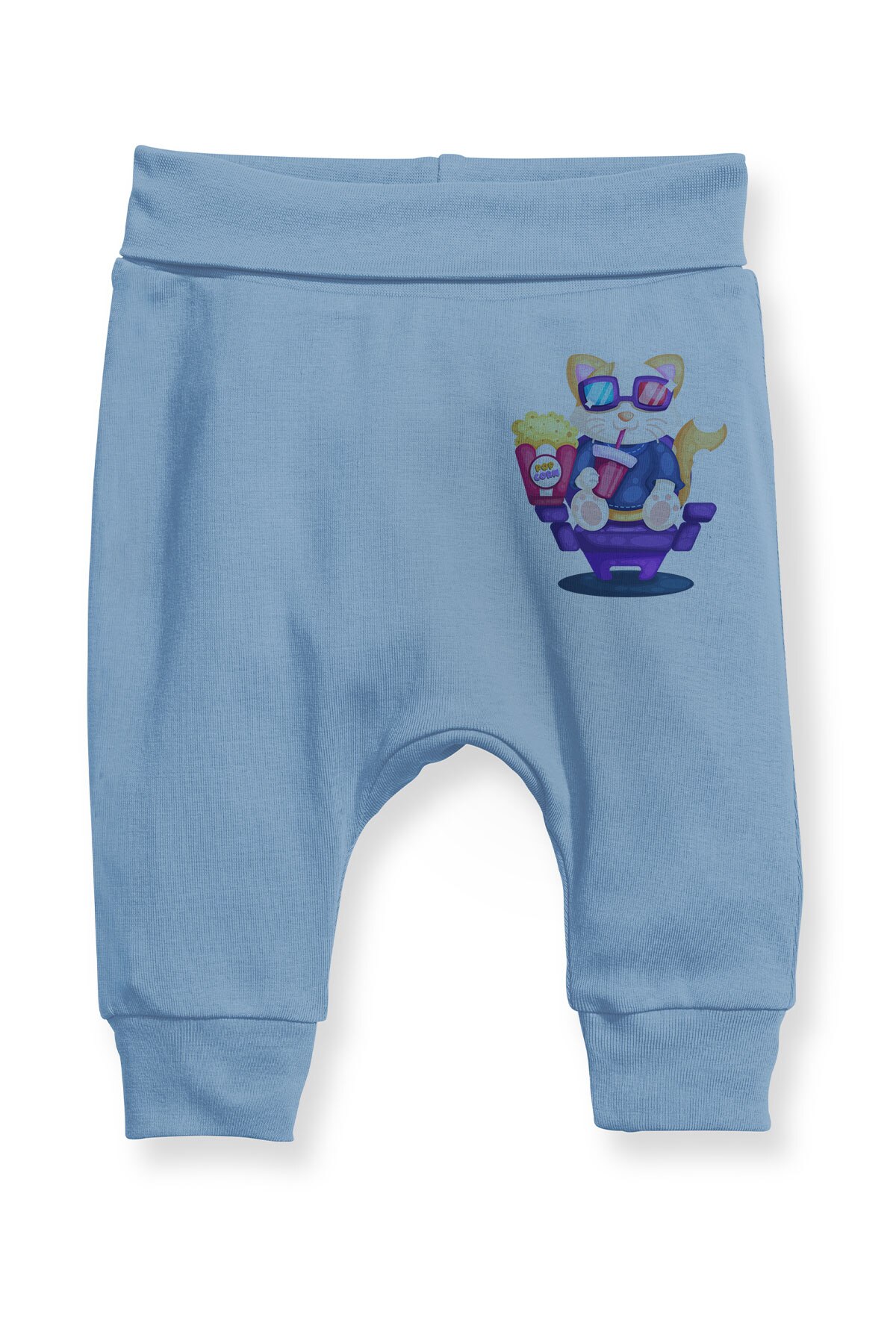 Angemiel Baby Sinamadaki Maus Baby Junge Pluderhosen Pantalon Blau