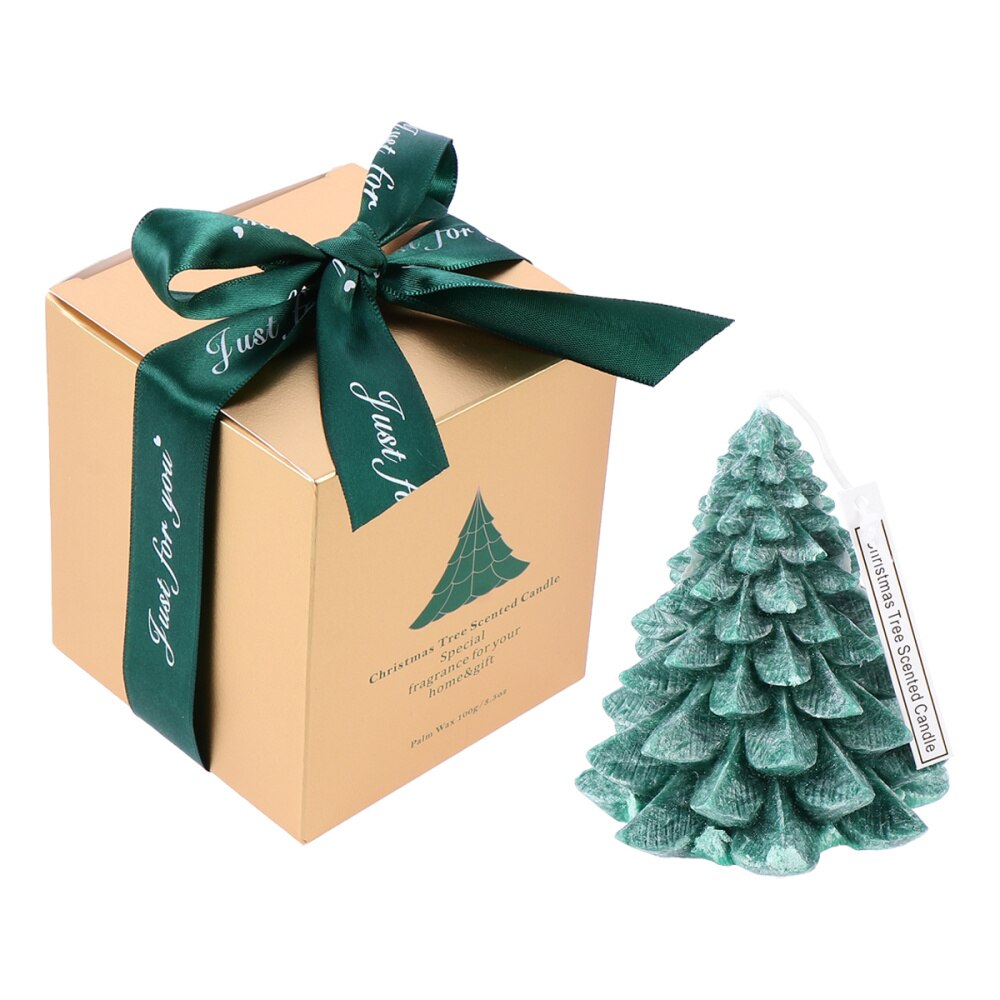 1Pc Candle Christmas Tree Wax Candle Exquisite Christmas Props: Green