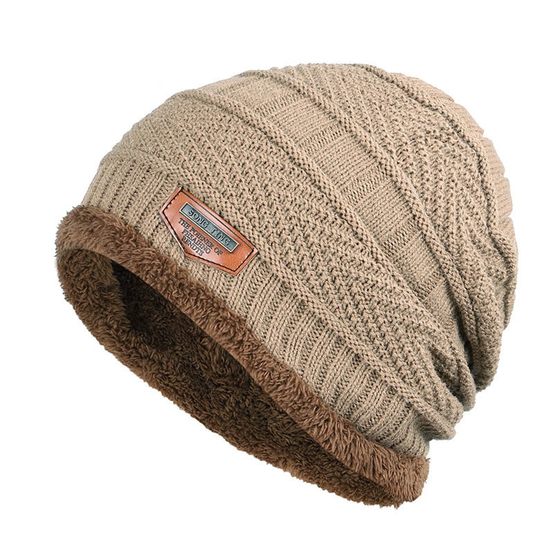 Unisex fleece foret beanie hat strik uld varm vinter hat tyk blød stretch hat til mænd og kvinder hatte & kasketter: 01