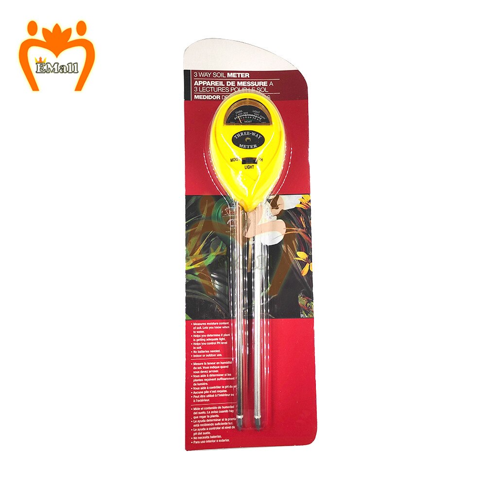 Soil Alkalinity and Acidity Tester Multi-purpose Garden Tool Indoor Outdoor Plant Flower Soil Hygrometer Ph Test Moisture Sensor: Yellow