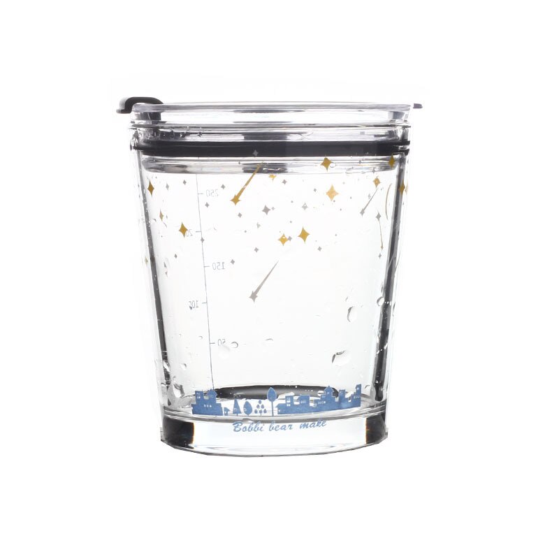 450ml glass kopp tegneserie frokost drikke vann sippy kopp glass med lokk vannkopp netto rød søt melk juice kopper: meteor 350ml