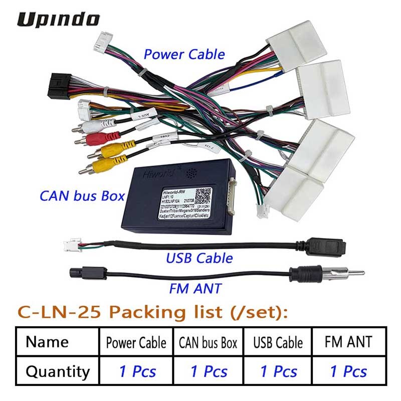 Câble d&#39;autoradio avec boîte CAN Bus, pour Renault Clio 4 Duster Kadja Arkana, GPS, unité centrale, connecteur de lecteur multimédia, Android: Default Title