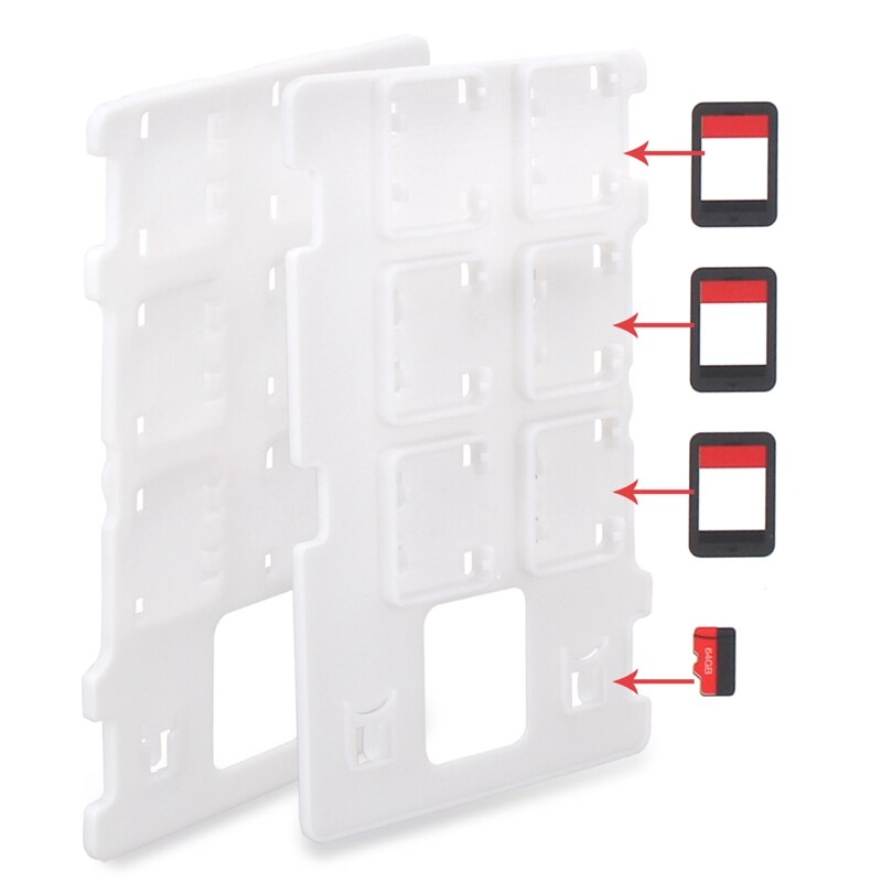 2Pcs 6 in 1 Expansion Game Card Slots Storage Box Game Console TF Memory Card Container for Nitend Switch