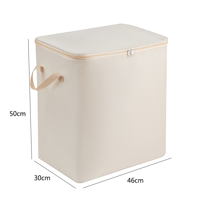 Oxford cloth Clothes Quilt Storage Bag 62L 82L Folding Wardrobe Organizer for Clothing Pillow Blanket Washable Clothes Organizer: Heighten Beige