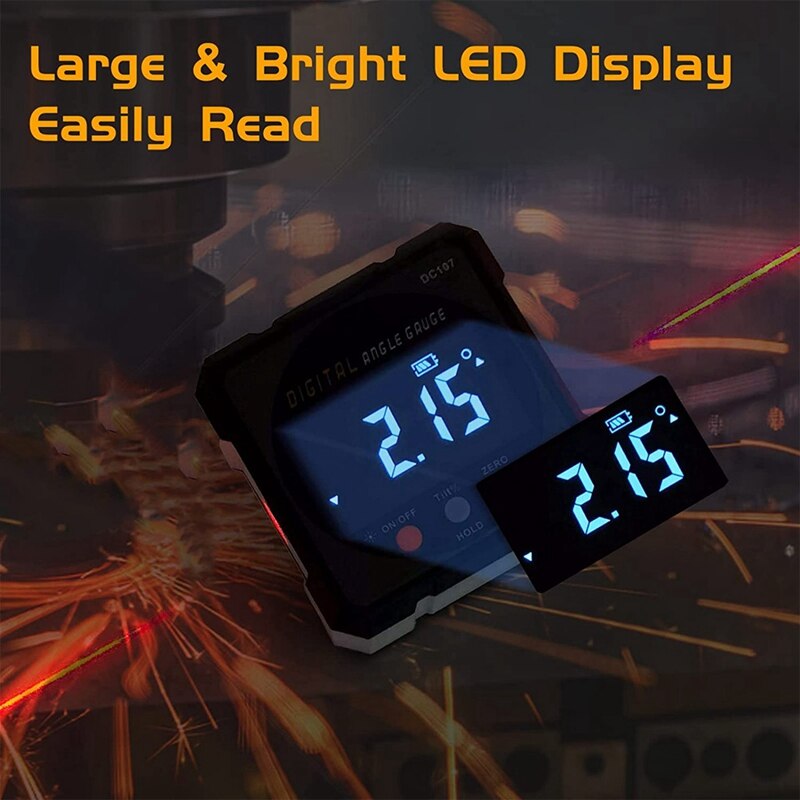 Digital Angle Finder Protractor, Digital Level Angle Gauge Chargeable Digital Inclinometer Precise Angle Measuring Tool