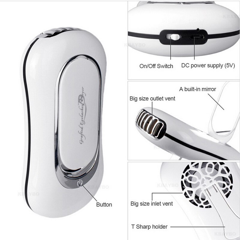 Portable USB Mini Fan Eyelash Dryer Air False Eye Lash Mascara Dryer Quick Drying Makeup Device Tools