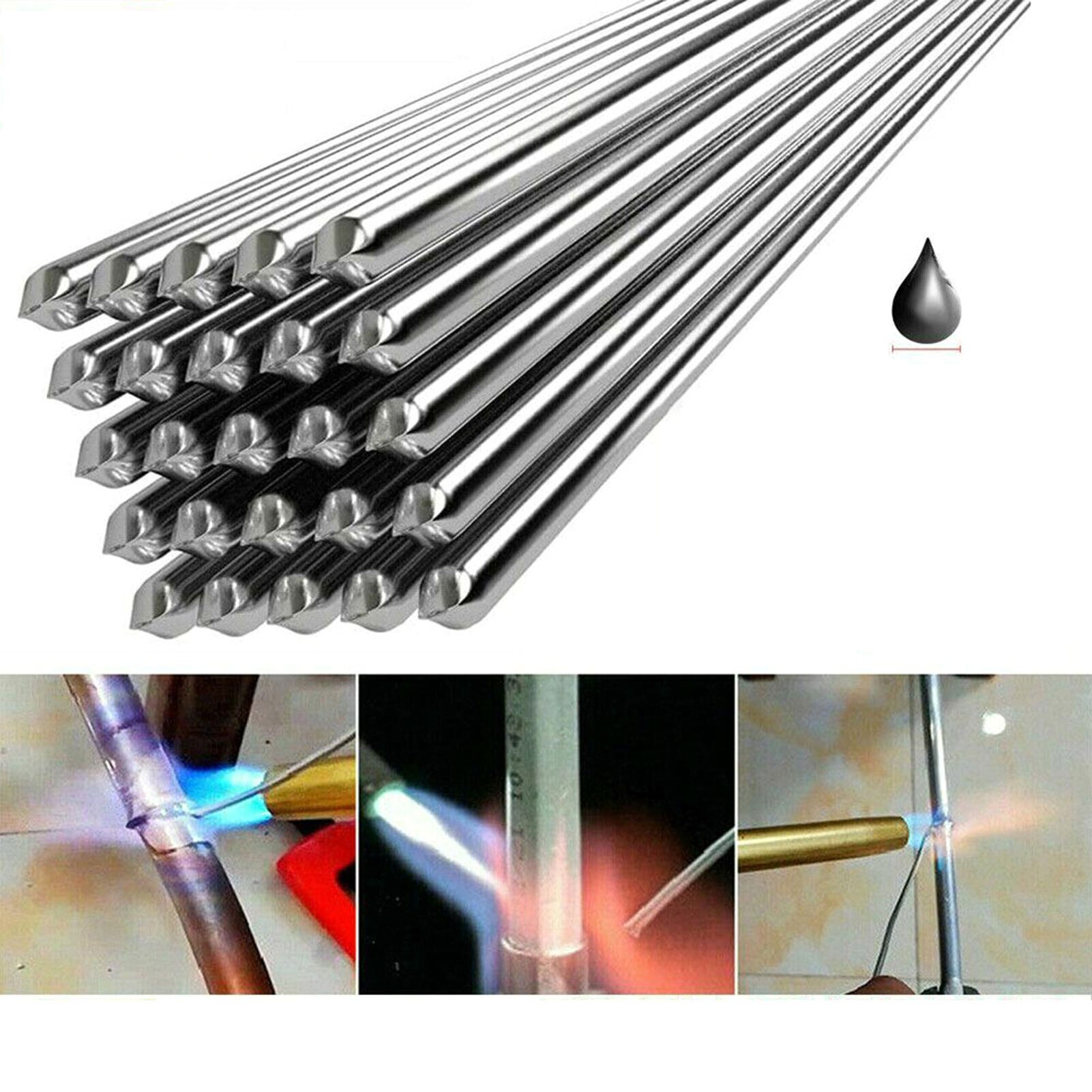 20Pcs Aluminum Welding Rods Solid Core No Flux Required Low Melting Point Corrosion Resistance