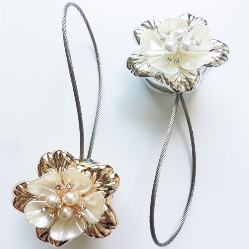 1pc gouden zilveren bloemendraadgordijnen met magneetsluiting, magnetische gordijnhouder, gordijnbandaccessoires