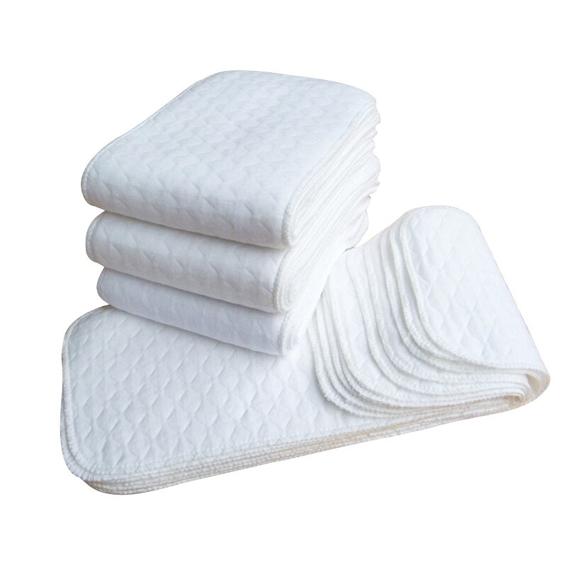Reusable Baby Diapers Cloth Diaper Inserts 1 Piece 3 Layer Insert 100% Cotton Washable babies care Eco-friendly diaper 10pcs: Default Title